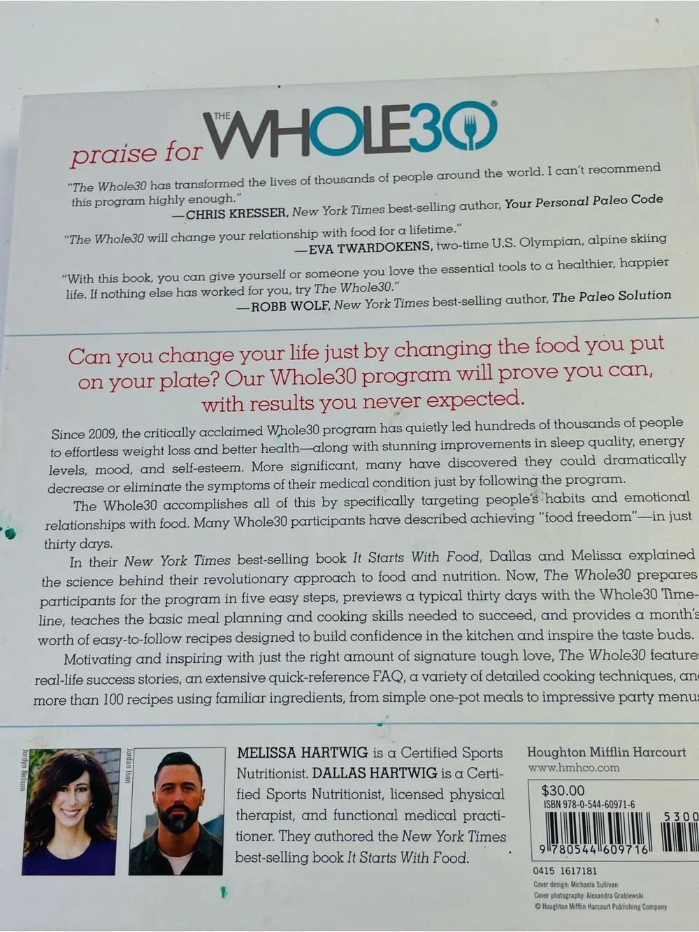 Cookbook by Melissa Hartwig and Dallas Hartwig - White and Blue Cover